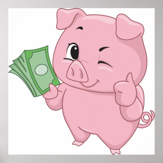 Rich Pink Pig Poster (Voorkant)