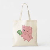 Rich Pink Pig Tote Bag (Achterkant)