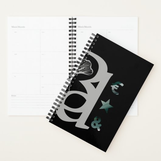 RICH Planner Trend Abstracte Kunst Zwart Wit Groen (Display)
