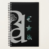 RICH Planner Trend Abstracte Kunst Zwart Wit Groen (Voorkant)