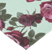 Rich Purple And Deep Red Roses On A Mint Green Tafelkleed (Gekanteld)