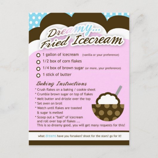 Rich Recipes DREAMY FRIED ICECREAM Briefkaart (Voorkant)