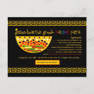 Rich Recipes - GOLDEN GEHOORD GRIEKS PASTA Briefkaart