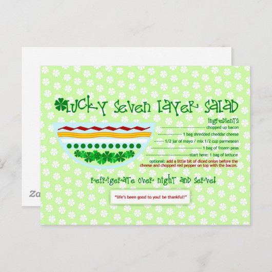 Rich Recipes LUCKY SEVEN LAYER SALAD Briefkaart (Voorkant / Achterkant)