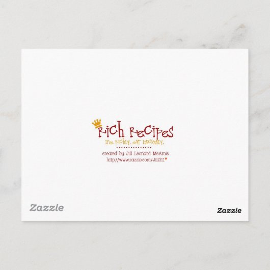 Rich Recipipes SUMPTUOUS STRAWBERRY ANGEL Briefkaart (Achterkant)