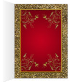 Rich Red and Gold Table Number Card (Binnen (Rechts))