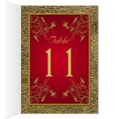 Rich Red and Gold Table Number Kaart (Binnen (Rechts))