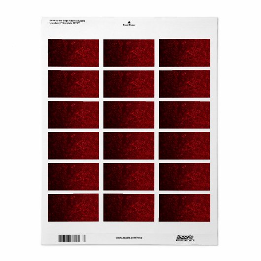 Rich Red bloemenontwerp Label (Full Sheet)