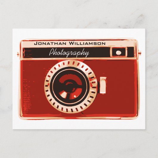 Rich Red Camera Photography Business Briefkaart (Voorkant)