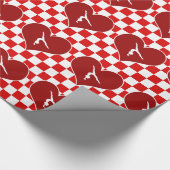 Rich Red Checkered Gymnastics Cadeaupapier (Hoek)