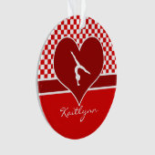 Rich Red Checkered Gymnastics met Monogram Ornament (voorkant)