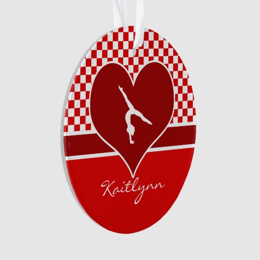 Rich Red Checkered Gymnastics met Monogram Ornament (voorkant)