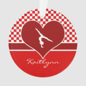 Rich Red Checkered Gymnastics met Monogram Ornament (voorkant)