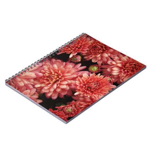 Rich Red Chrysanthemums Notitieboek (Linkerzijde)