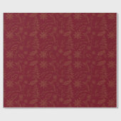 Rich Red en Gold Colors Kerstmis Cadeaupapier (Vlak)