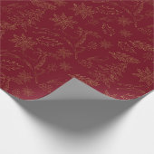 Rich Red en Gold Colors Kerstmis Cadeaupapier (Hoek)