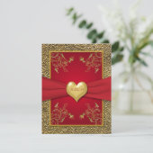 Rich Red en Gold RSVP-kaart RSVP Kaartje (Staand voorkant)