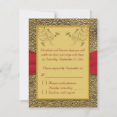 Rich Red en Gold RSVP-kaart RSVP Kaartje (Achterkant)
