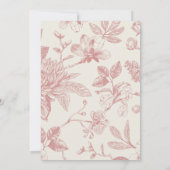 Rich Red French Floral Toile Floral Save the Date Kaart (Achterkant)