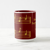 RICH RED GOLD MUSICAL DAD NOTES TREBLE BASS CLEF MOK (Midden)