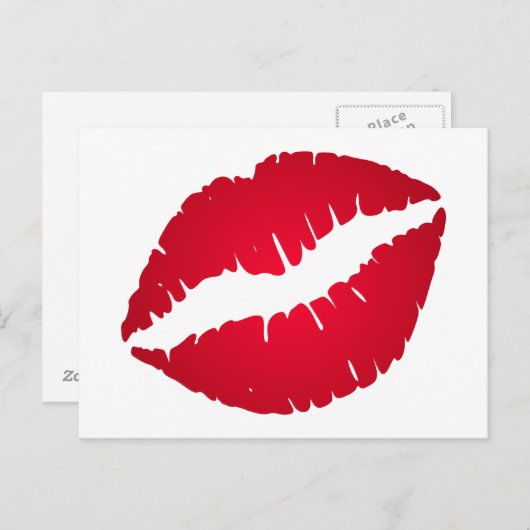 Rich Red Lipstick Briefkaart (Voorkant / Achterkant)
