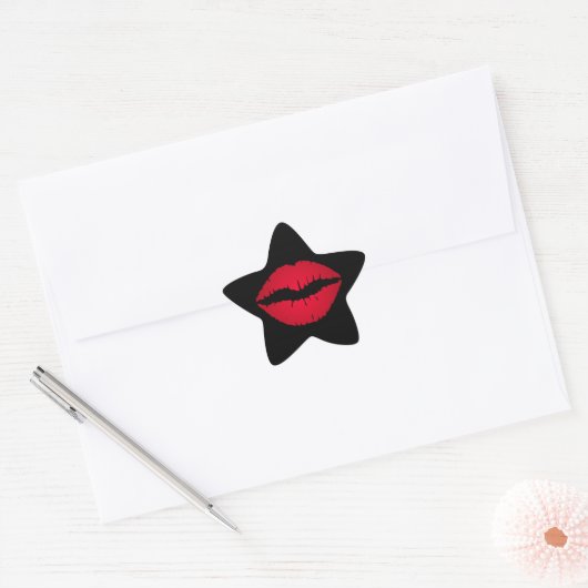 Rich Red Lipstick Print Ster Sticker (Envelop)