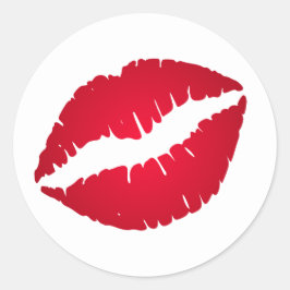 Rich Red Lipstick Ronde Sticker