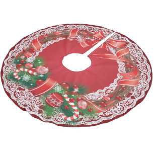 Rich Red Ombre Lace met Kerstmis Kerstboom Rok