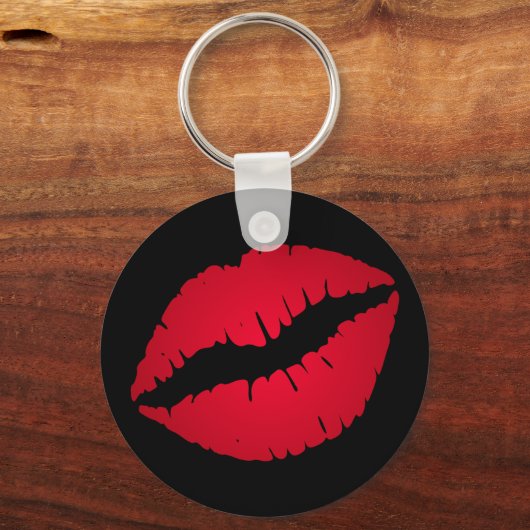 Rich Red Ombre Lipstick Black Sleutelhanger (Voorkant)