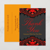 Rich Red/Oranje & Black Hartelijk dank Kaart (Voorkant / Achterkant)