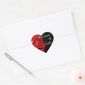 Rich Red Rose Personalized Wedding Hart Sticker (Envelop)
