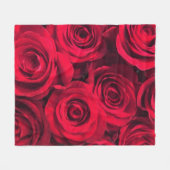 Rich Red Roses Fleece Deken (Voorkant (Horizontaal))