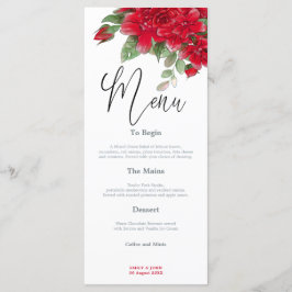 Rich Red Roses Stijlvol Script bruiloft Menu