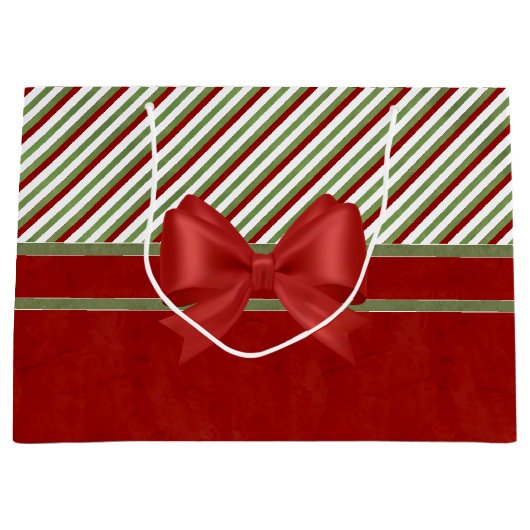 Rich Red Snoep Stripes en Bow Groot Cadeauzakje (Voorkant)
