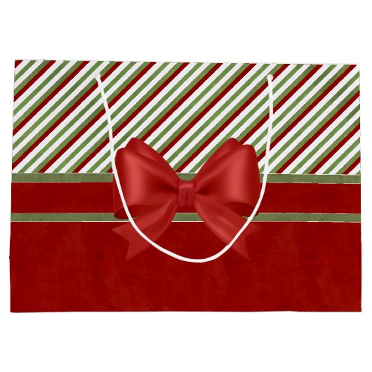 Rich Red Snoep Stripes en Bow Groot Cadeauzakje (Achterkant)