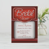 Rich Red Velvet: Bridal Shower Invitations Kaart (Staand voorkant)