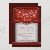 Rich Red Velvet: Bridal Shower Invitations Kaart (Voorkant / Achterkant)