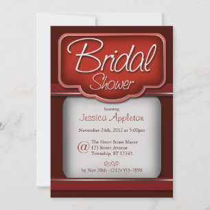 Rich Red Velvet: Bridal Shower Invitations Kaart