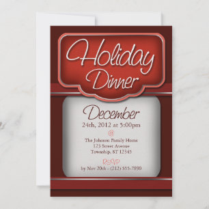 Rich Red Velvet Holiday Dinner Invitations Kaart