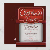 Rich Red Velvet Kerstdiner uitnodigingen (Voorkant / Achterkant)
