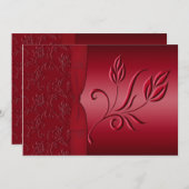 Rich Red Wedding Invitation Kaart (Voorkant / Achterkant)