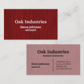 Rich Red Woodgrain Professional Visitekaartje (Voorkant / Achterkant)