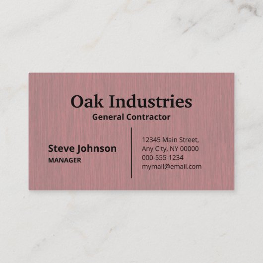 Rich Red Woodgrain Professional Visitekaartje (Achterkant)