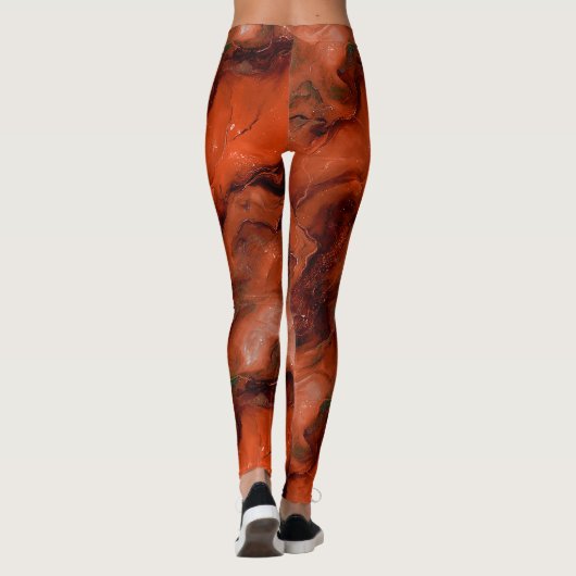 Rich Reds and Oranges Creates Marbling Effect Leggings (Achterkant)