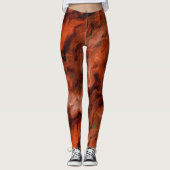 Rich Reds and Oranges Creates Marbling Effect Leggings (Voorkant)