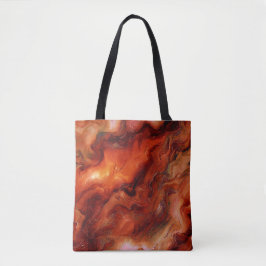 Rich Reds and Oranges Creates Marbling Effect Tote Bag