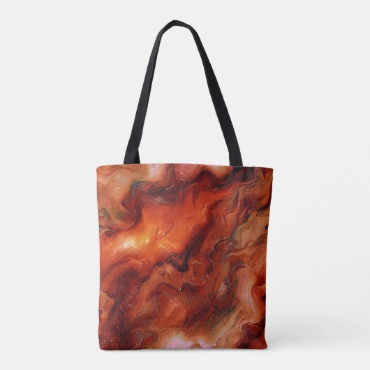 Rich Reds and Oranges Creates Marbling Effect Tote Bag (Achterkant)
