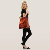 Rich Reds and Oranges Creates Marbling Effect Tote Bag (Op model)