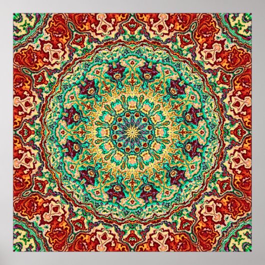 Rich Reds Mandala Poster (Voorkant)