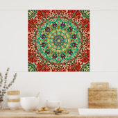 Rich Reds Mandala Poster (Keuken)